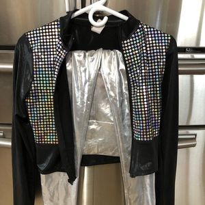 Metallic girls dance costume